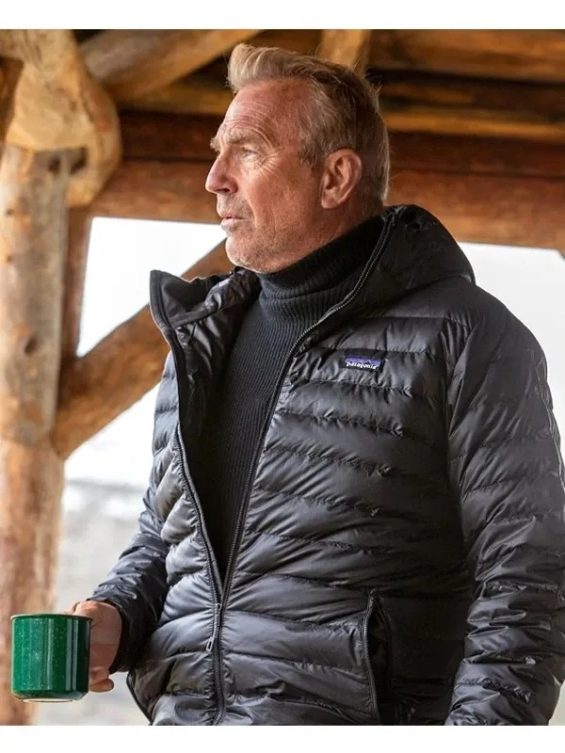 Yellowstone Kevin Costner Black Puffer Jacket