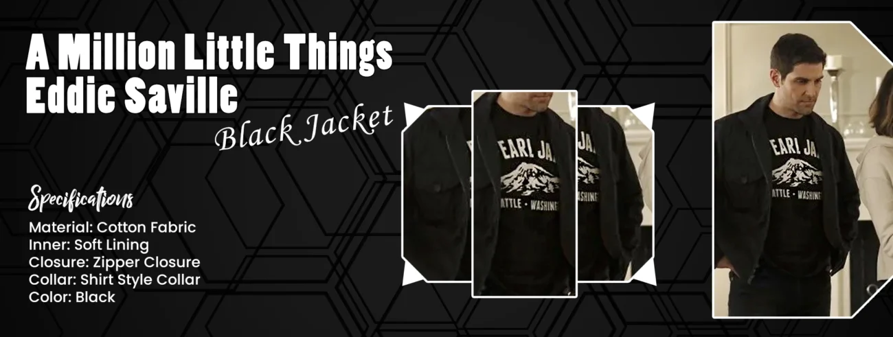 A Million Little Things Eddie Saville Black Jacket