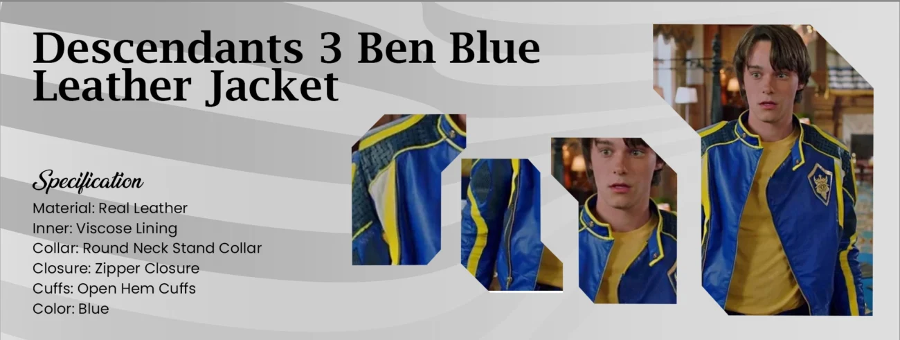 Descendants 3 Ben Blue Leather Jacket