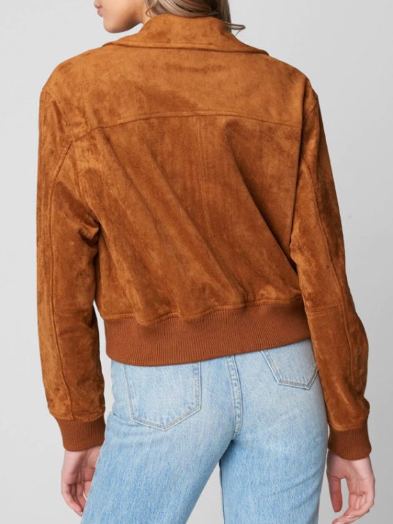 Poker Face Charlie Cale Suede Bomber Jacket