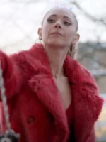 Ted Lasso Keeley Jones Juno Red Vegan Fur Coat