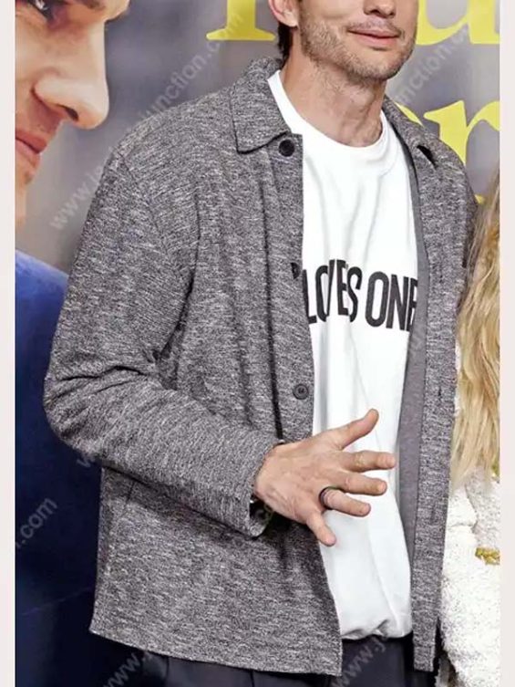 Your Place or Mine Ashton Kutcher Grey Jacket