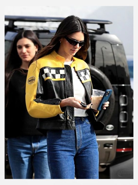 Kendall Jenner Aspen Trip 2023 Leather Jacket