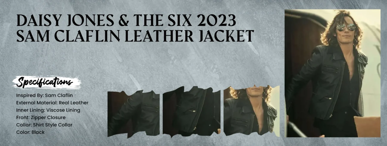Daisy Jones & The Six 2023 Sam Claflin Leather Jacket