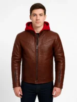 Jason Todd Red Hood Brown Leather Jacket – Front View