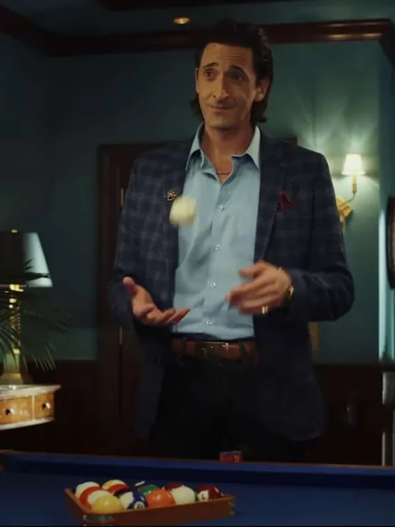 Adrien Brody Poker Face Check Blazer