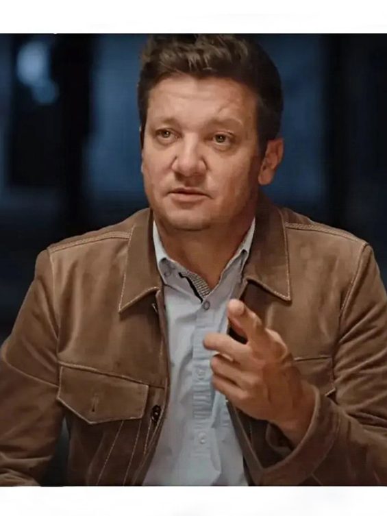 Rennervations 2023 Jeremy Renner Brown Suede Jacket