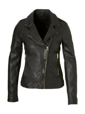 Emilia Clarke Secret Invasion Abigail Brand Black Leather Jacket