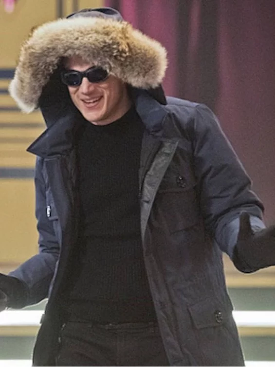 The Flash Captain Cold Blue Fur Collar Hooded Coat