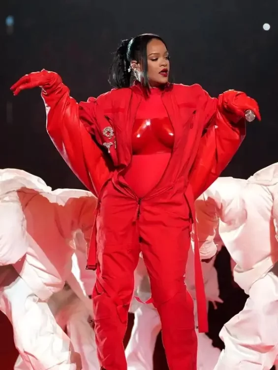 Super Bowl Halftime 2023 Rihanna Red Suit