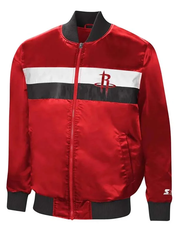 Ambassador Houston Rockets Bomber Red Satin Jacket Ambassador Houston Rockets Bomber Red Satin Jacket