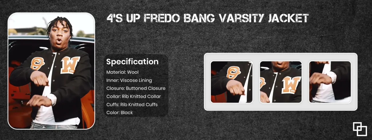 4’s up Fredo Bang Varsity Jacket