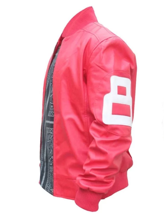 8 Ball Pink Bomber Leather Jacket