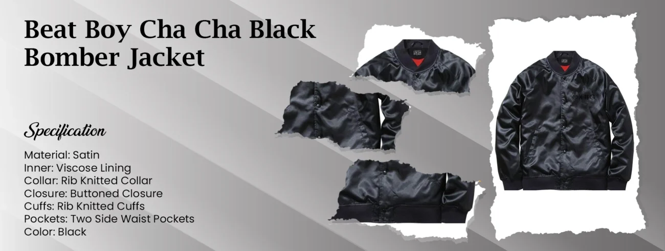 Beat Boy Cha Cha Black Bomber Jacket