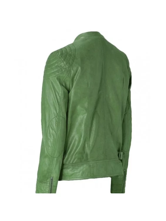 Men’s Green Biker Leather Jacket