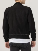 Black-Bomber-Suede-Leather-Jacket-For-Mens
