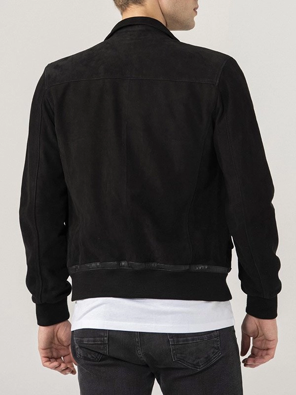 Black-Bomber-Suede-Leather-Jacket-For-Mens