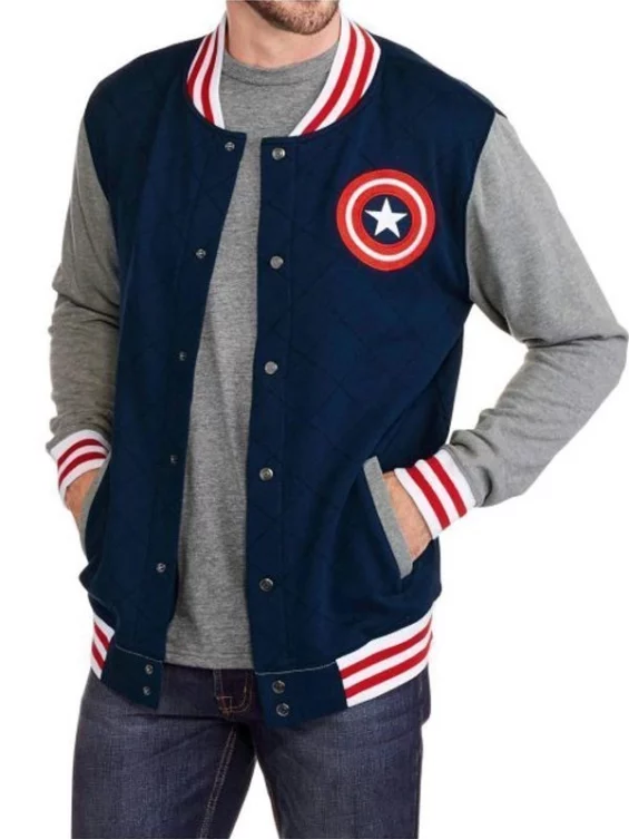 Captain America Blue Varsity Bomber Jacket
