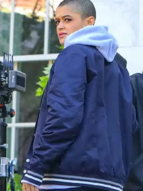 Julien Calloway Gossip Girl 2021 Jordan Alexander Blue Bomber Jacket