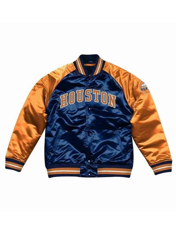 Houston Astros Blue And Orange Bomber Jacket