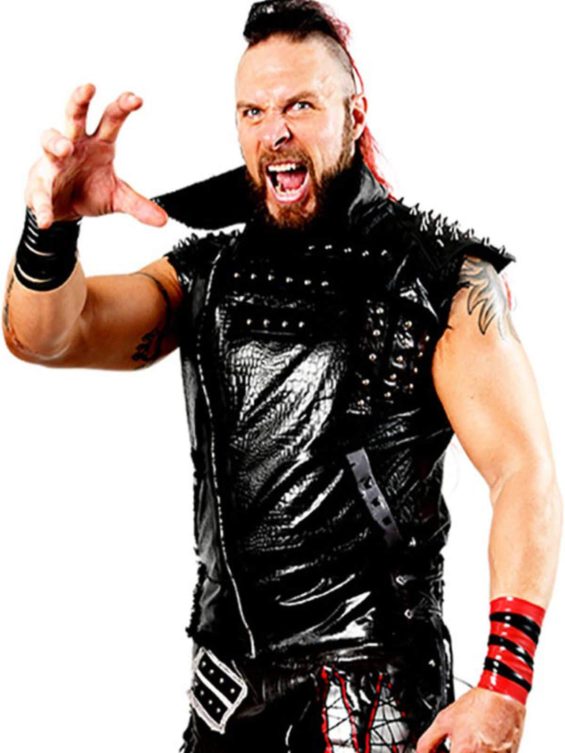 WWE Black Leather Studded Lance Archer Vest