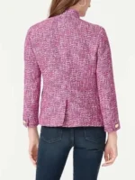 Back view of the Last Man Standing S09 Mandy Baxter coat. A stylish ladies tweed outerwear piece inspired by Molly Ephraim Last Man Standing wardrobe.