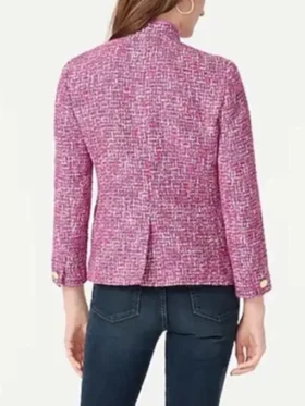 Back view of the Last Man Standing S09 Mandy Baxter coat. A stylish ladies tweed outerwear piece inspired by Molly Ephraim Last Man Standing wardrobe.