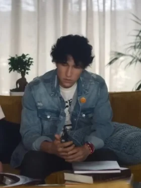 Front view of a durable Look Both Ways Gabe Denim Jacket featuring buttoned cuffs and authentic seam detailing.