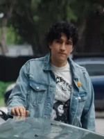 Look Both Ways Gabe Denim Jacket with a classic turn-down collar and buttoned chest pockets.