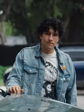 Look Both Ways Gabe Denim Jacket with a classic turn-down collar and buttoned chest pockets.