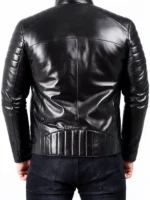 Men’s Black Padded Leather Biker Jacket