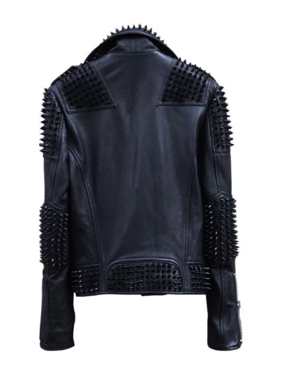 Men’s Rock Punk Studded Biker Leather Jacket