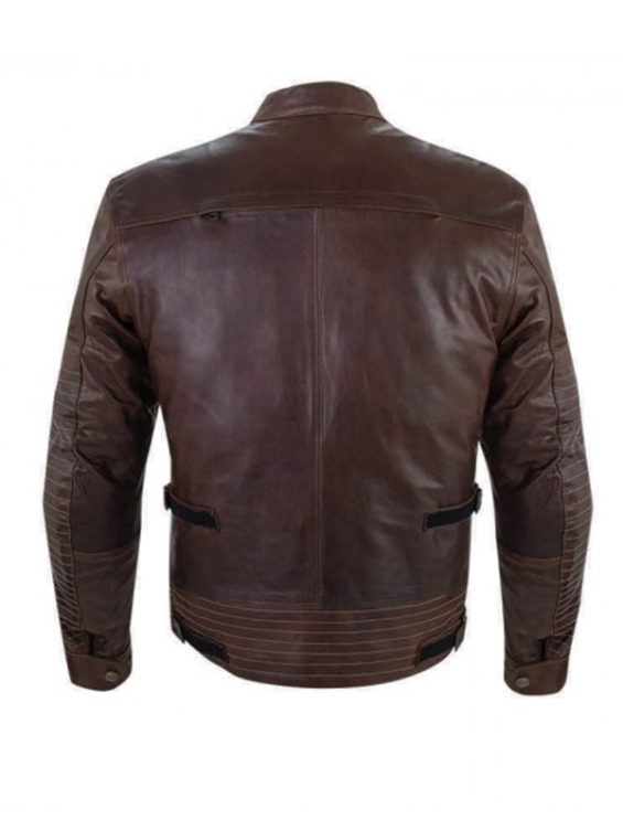 Men’s Brown Leather Biker Jacket