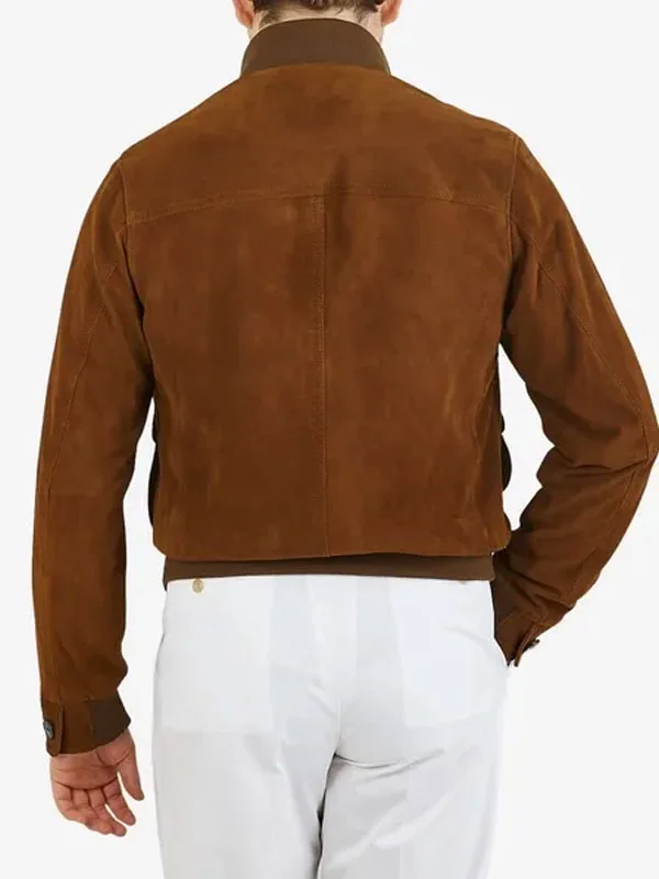 Men’s Suede Leather Bomber Jacket