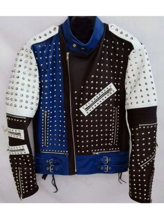 Men’s Cafe Racer Punk Biker Leather Jacket