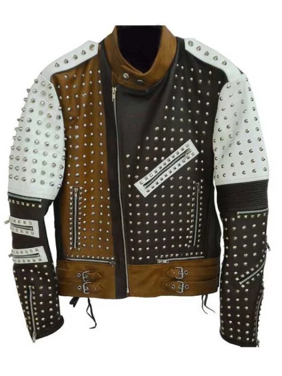 Men’s Cafe Racer Punk Biker Leather Jacket