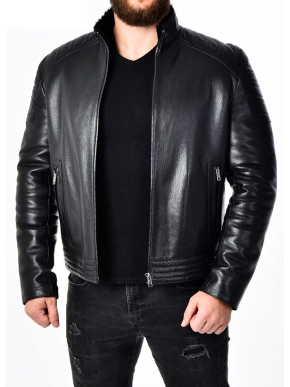 Men’s Fitted Leather Biker Jacket