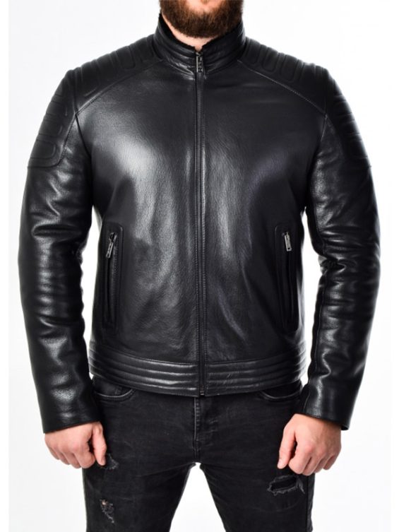 Men’s Fitted Leather Biker Jacket