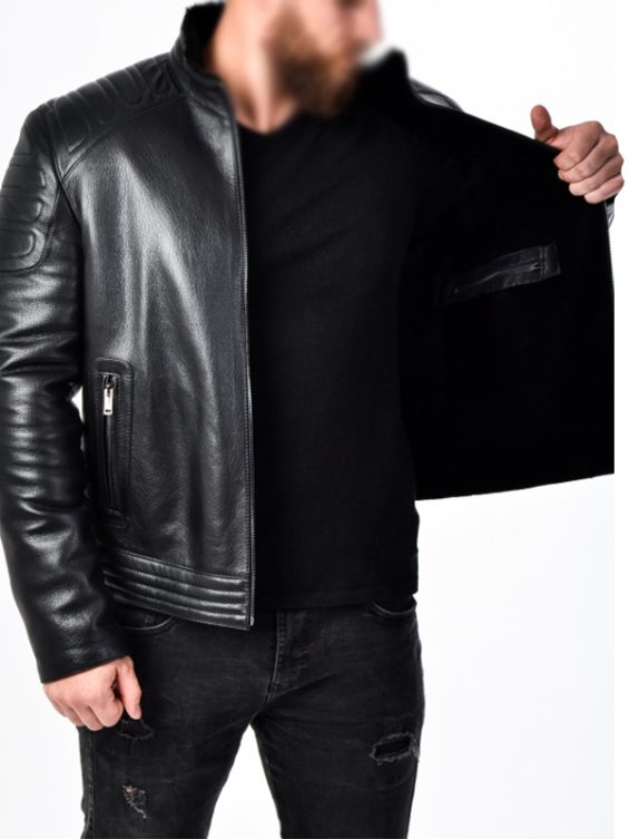 Men’s Fitted Leather Biker Jacket