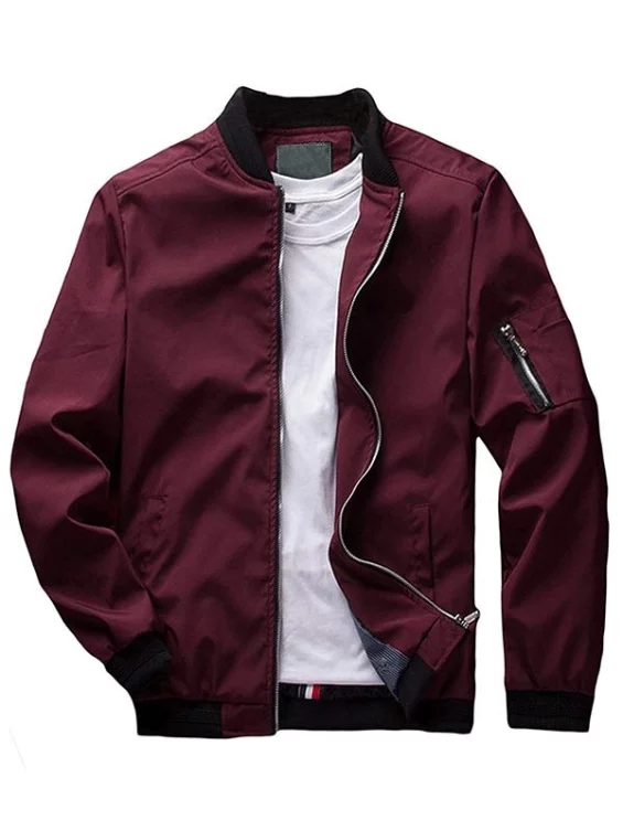 Mens Slim Fit Bomber Jacket