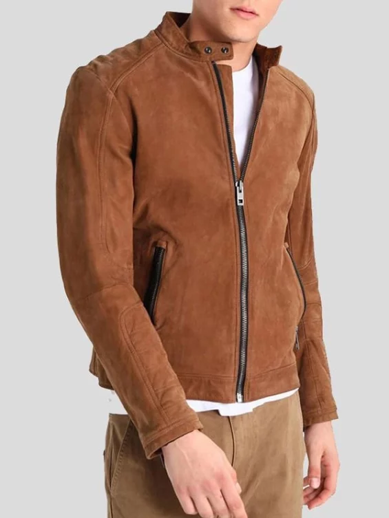 Men’s Mule Brown Leather Biker Jacket