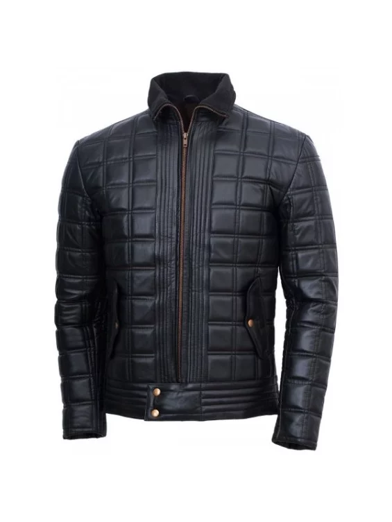 Men’s Trimmed Quilted Leather Jacket