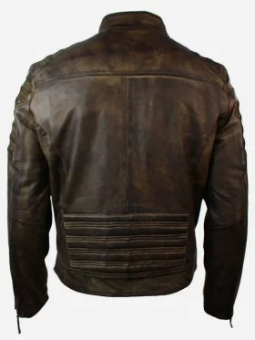 Men’s Distressed Leather Biker Jacket