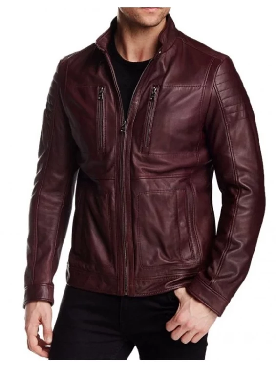 Oliver Red Aviator Cafe Racer Leather Jacket