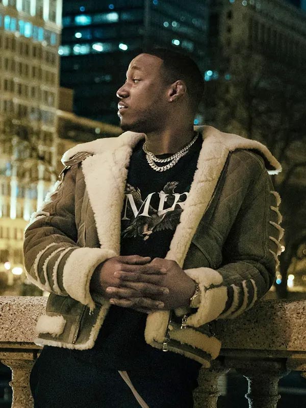 Power Book IV Jenard Sampson Shearling Leather Jacket