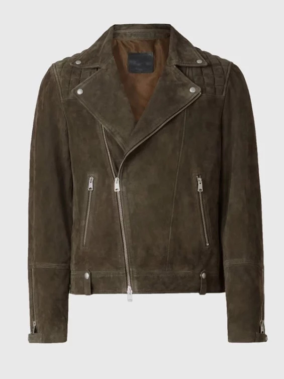 Men’s Suede Leather Biker Jacket