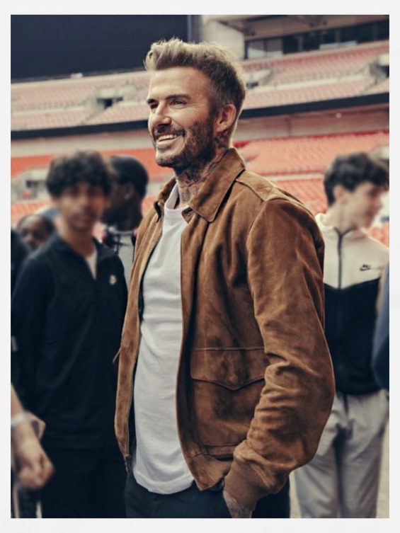 Save Our Squad David Beckham Suede Leather Jacket