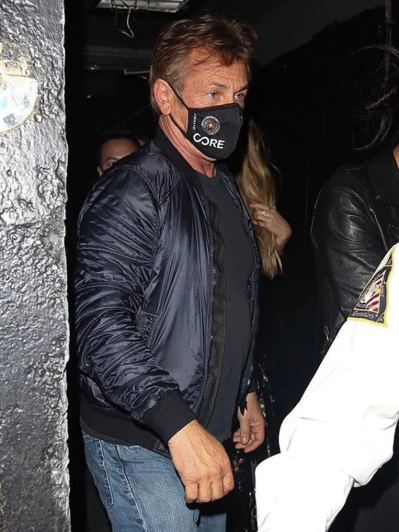 Sean Penn Blue Bomber Jacket