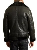 Shearling Black Leather Jacket For Men’s