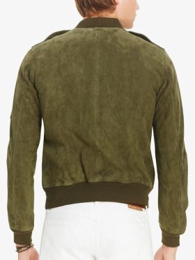 Slim-fit Suede Bomber Jacket Men’s